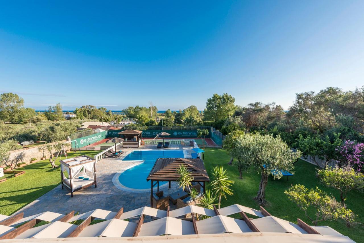 Villa Maxim With Private Pool & Tennis Court Halikounas Екстер'єр фото