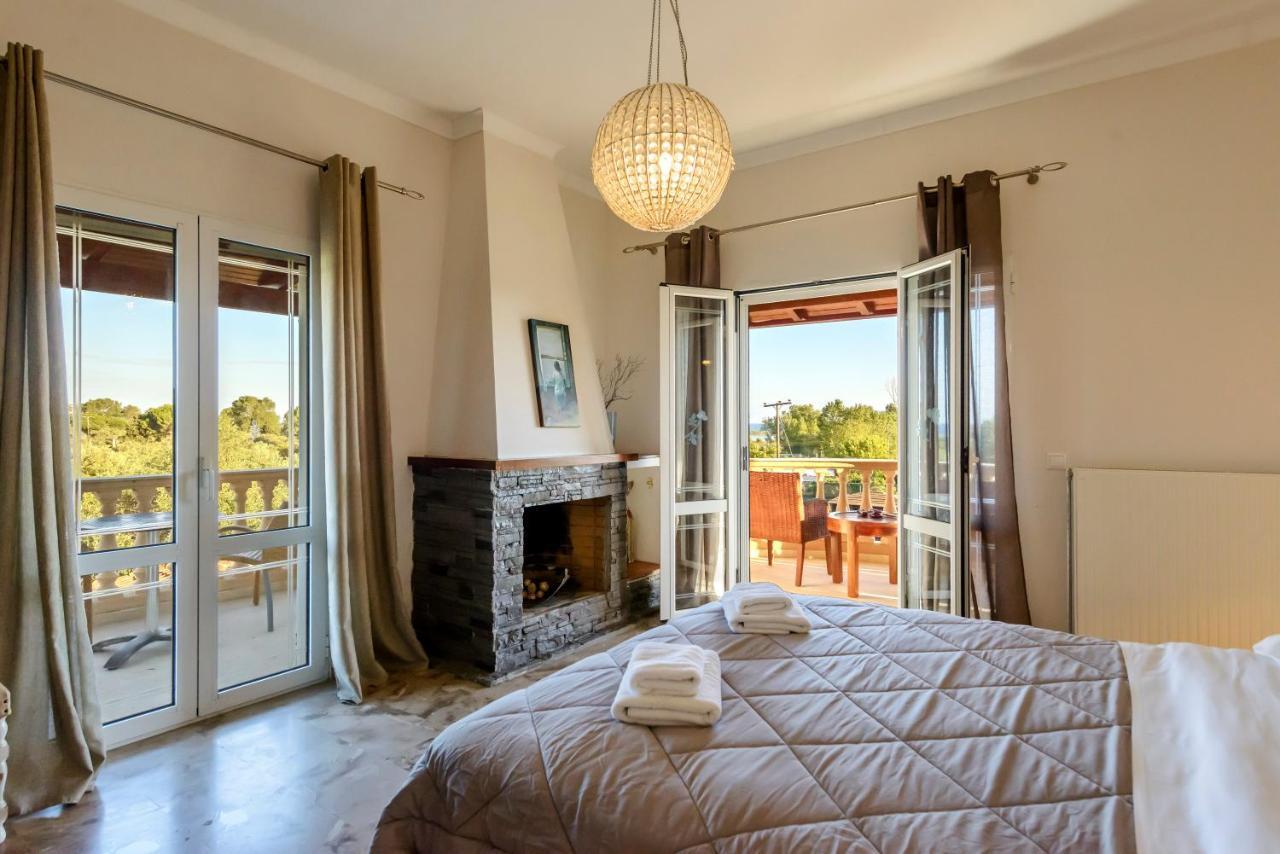 Villa Maxim With Private Pool & Tennis Court Halikounas Екстер'єр фото