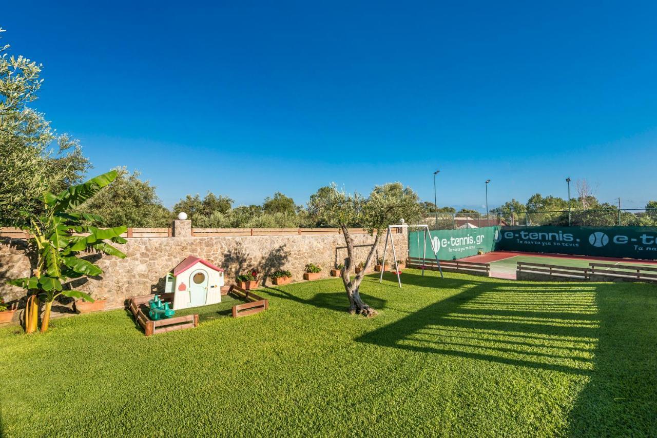 Villa Maxim With Private Pool & Tennis Court Halikounas Екстер'єр фото