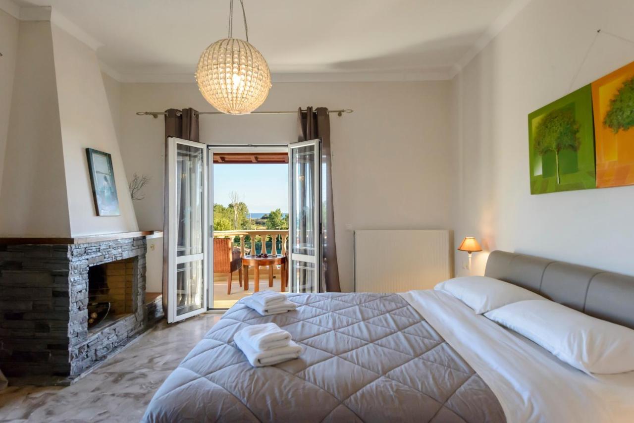 Villa Maxim With Private Pool & Tennis Court Halikounas Екстер'єр фото