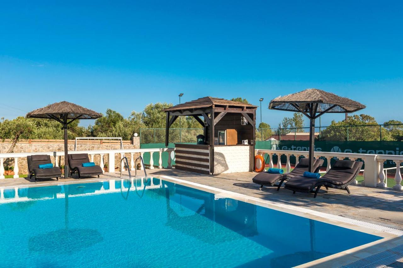 Villa Maxim With Private Pool & Tennis Court Halikounas Екстер'єр фото
